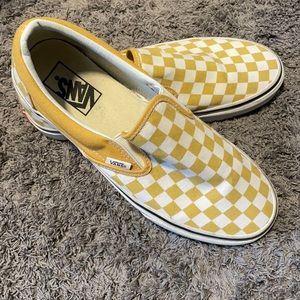 Mustard Yellow Checkered Vans